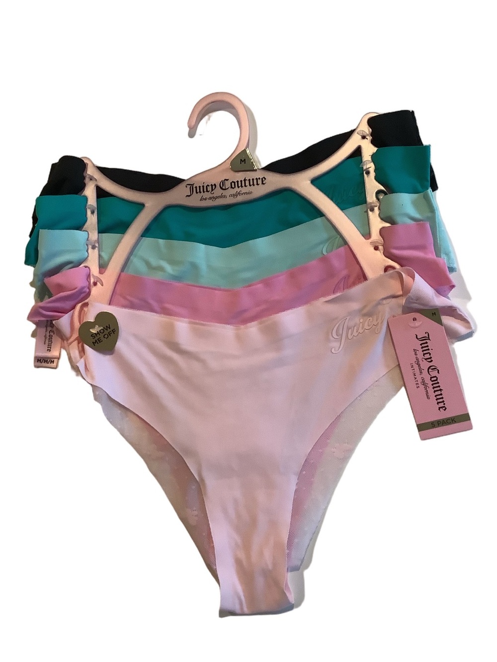 Juicy Couture Panties Multicolor 5 Pack M New